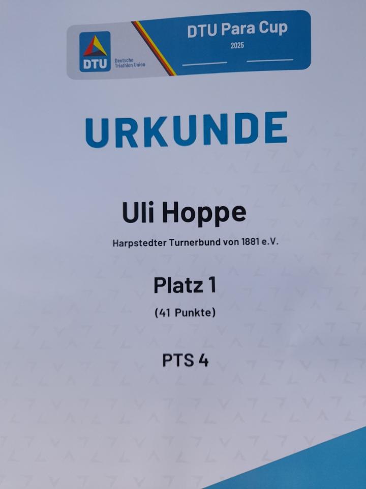 Urkunde Uli Hoppe